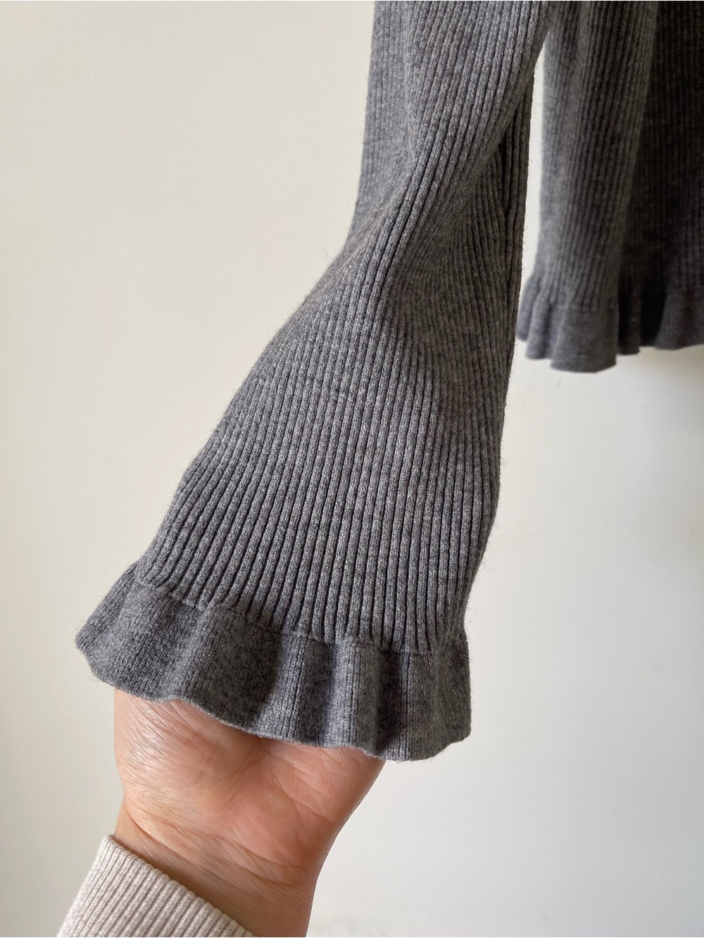 H&M Gray Ribbed Button-Front Cardigan - Picture 3 of 4